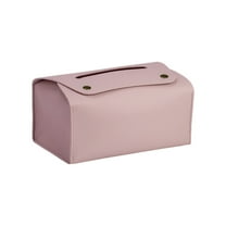 JeashCHAT Leather Tissue Box Cover, Rectangular Tissue Box Holder for Bathroom Living Room Bedroom Office Car, Napkin Box Tissue Case for Tabletop, Pink