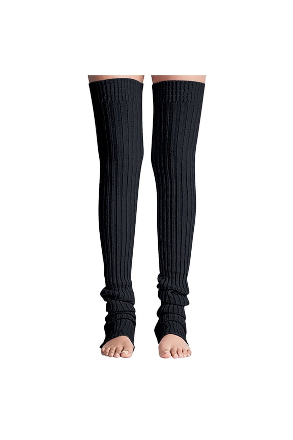 Leg Warmer Women Thigh High Tie Cable Knit Crochet Long Boot Socks Yoga Leg