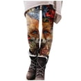 thumbnail image 1 of JeashCHAT Leggings for Women Animal Printed Elastic All-match Slim Casual Long Boot Pants Leggings, 1 of 4