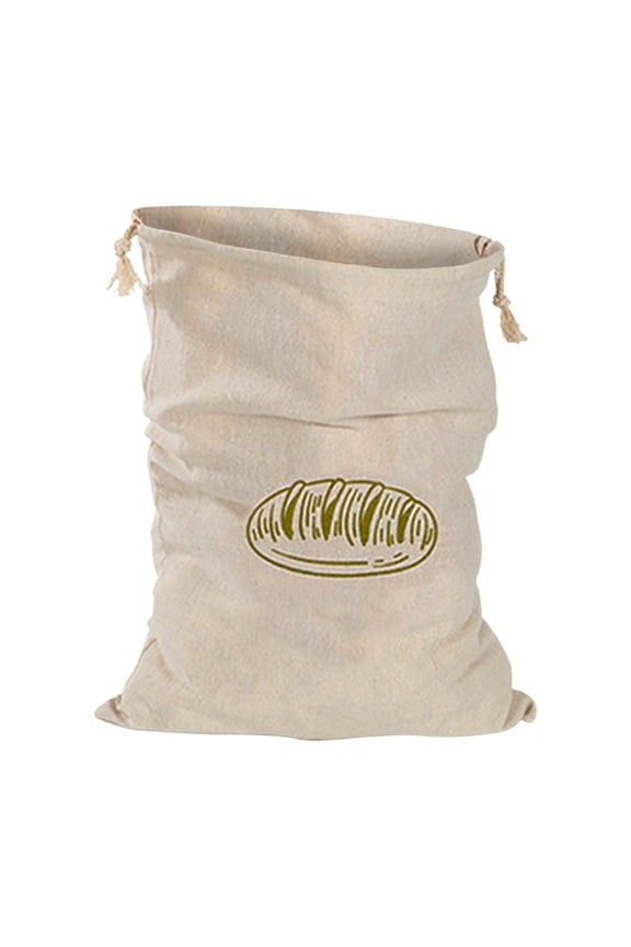 Linen Bread Bag , Reusable Drawstring Bread Bag, Food Storage, Kitchen Storage Bags of Bread Natural Unbleached