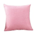 thumbnail image 1 of JeashCHAT Linen Cotton Throw Pillow Cover, Solid Colors Decorative Cushion Case for Sofa Couch Bed Living Room Bedroom, Garden Patio Outdoor Pillow Case, 16x16 Inch, Pink, 1 of 2