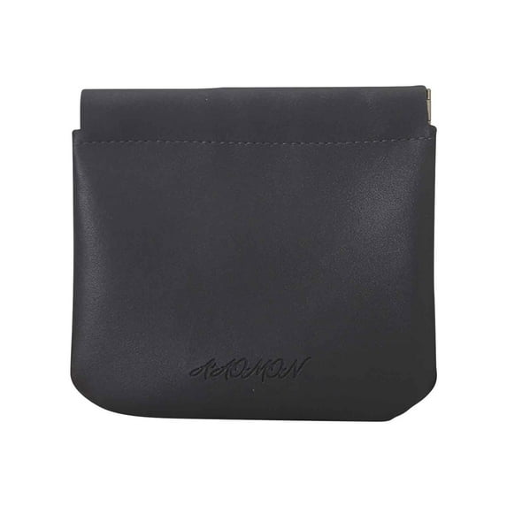 JeashCHAT Little Pouch No Zipper Self-closing Waterproof Small Makeup Bag Portable Small Storage Bag Mini Lipstick Change Headphones Jewelry Bag for Women Girls, Dark Gray