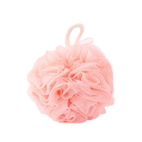 JeashCHAT Loofah Sponge 60g Exfoliating Bath Sponge Body Scrubber Sponge Pouf Body Wash Sponge Flower Shower Puff, Pink