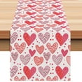 thumbnail image 1 of JeashCHAT Love Heart Valentine's Day Table Runner, Valentines Kitchen Dining Table Decoration for Indoor Outdoor Anniversary Wedding Home Party Decor 13 x 72 Inch, 1 of 5