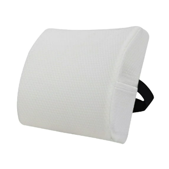 JeashCHAT Lumbar Support Pillow for Office Chair and Car Seat, Soft Memory Foam Lumbar Pillow Lumbar Cushion, Back Support Pillow, Lower Back Cushion, 13.39"x12.6"x4.72", White
