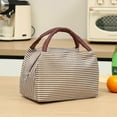thumbnail image 1 of JeashCHAT Lunch Bag for Women Men, Large Capacity Insulated Lunch Box Containers Handbag for Adult, Reusable Lunch Tote Bag Striped Bento Box Bag for Work, Picnic or Travel, 1 of 6
