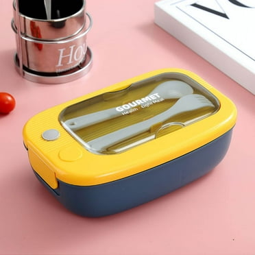 JeashCHAT Lunch Box Bento Box for Adults, Leakproof Bento Lunch Containers with 2 Compartments, Plastic Utensil Set, Portable Lunch Box for Work Travel
