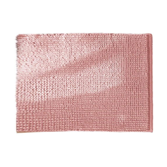 JeashCHAT Luxury Chenille Bathroom Rug Extra Soft and Absorbent Bath Mat Non Slip Thick Shower Mat Machine Washable Shaggy Carpet for Bathroom Floor Bathtub (16"x24", Pink)