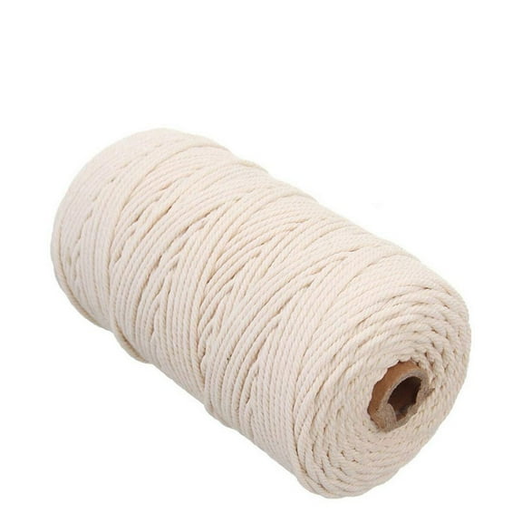 JeashCHAT Macrame Cord 2mm x 220yards Cotton Rope Macrame Yarn for Wall Hanging, Plant Hangers, Crafts, Knitting (White)