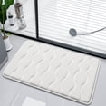 thumbnail image 1 of JeashCHAT Memory Foam Bath Mat , 16x24 inch Ultra Soft Rectangular Bathroom Rug Non-Slip Water Absorbent Bath Rug for Floor, Tub and Shower, White, 1 of 5