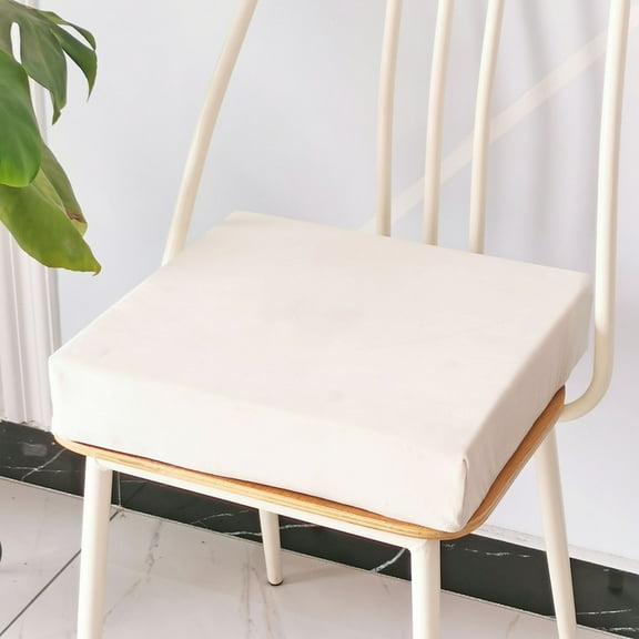 JeashCHAT Memory Foam Chair Cuhsion Solid Thicken Seat Cushion Pad Floor Pillow Floor Cushion for Tatami Living Room Dining Chair Patio Furniture, 16x16 inches Square, White