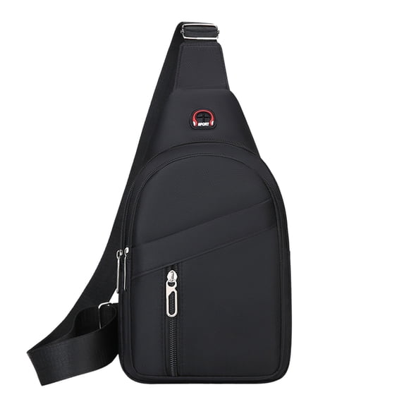 JeashCHAT Men's Crossbody Sling Backpack Sling Bag Outdoor Travel Hiking Chest Bag Casual Waterproof Thickened Fabric Daypack with Adjustable Shoulder Strap, Shoulder Backpack, Black