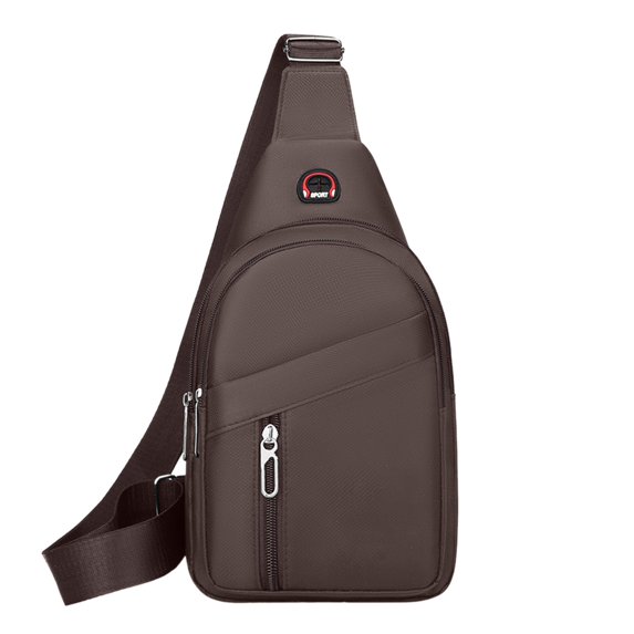 JeashCHAT Men's Crossbody Sling Backpack Sling Bag Outdoor Travel Hiking Chest Bag Casual Waterproof Thickened Fabric Daypack with Adjustable Shoulder Strap, Shoulder Backpack, Brown