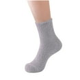 thumbnail image 1 of JeashCHAT Men's Winter Coral Velvet Home Floor Socks Sleep Tube Socks Solid Male Socks, 1 of 5