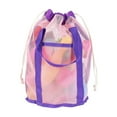 thumbnail image 1 of JeashCHAT Mesh Beach Bag Drawstring Handbag Beach Toys Storage Bag Large Capacity Waterproof Swimming Pool Bag, Pink, 1 of 6