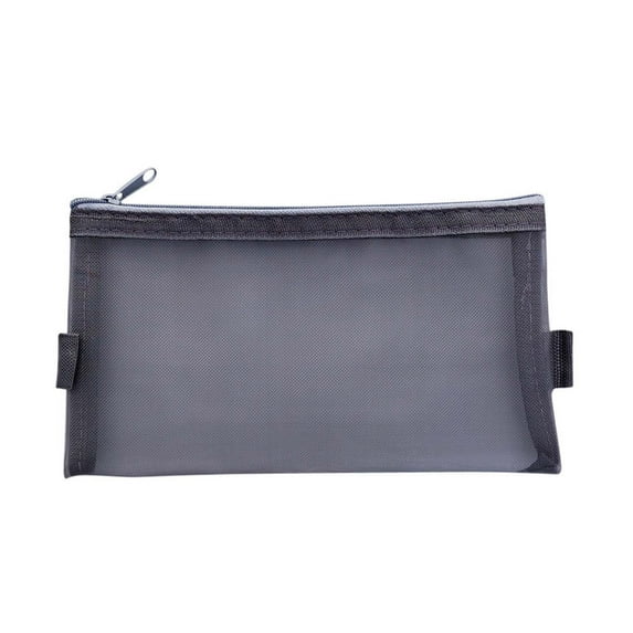 JeashCHAT Mesh Pencil Pouch , Brief Style Clear Pure Color Zipper Pencil Box, Net Yarn Stationery Storage Box for for Students Adults, Travel Accessories