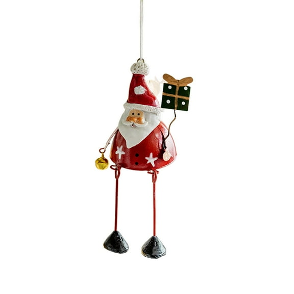 JeashCHAT Metal Santa Claus Christmas Ornaments, Cute Santa Claus Pendant Christmas Tree Hanging Decorations Iron Christmas Character Hanging Ornaments Xmas Gifts
