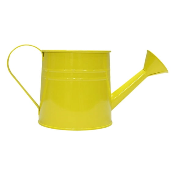 JeashCHAT Metal Watering Can for Indoor and Outdoor Plants, 1.5L Small Watering Can for House Plant Garden Flower, Iron Watering Can for Home Office, Yellow