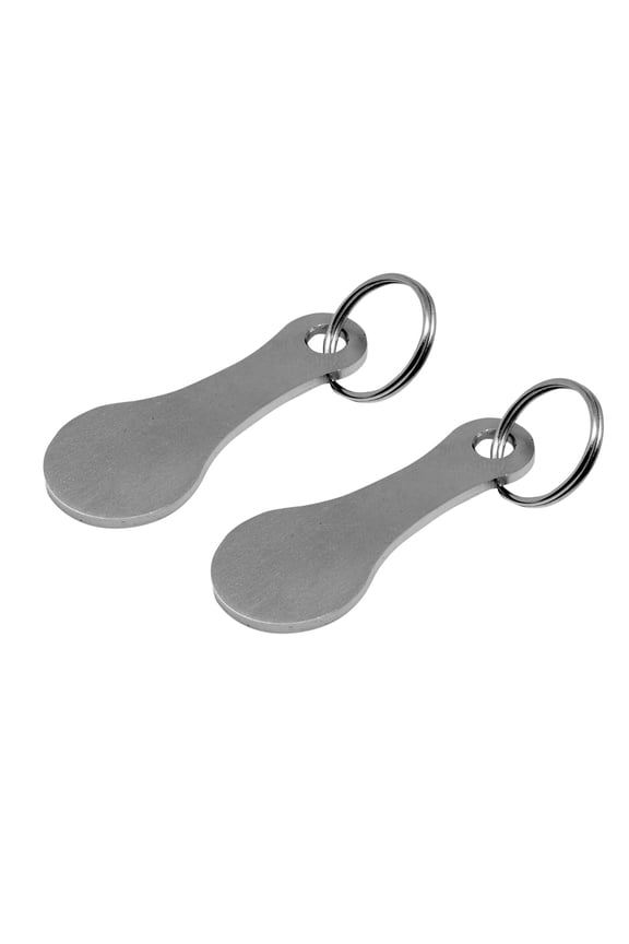 Mini Aluminum Alloy Key Ring Shopping Trolley Shopping Cart Coin Quarter 2 Packs of Metal Aluminum Alloy Key Ring Shopping Trolley Coin Keychain
