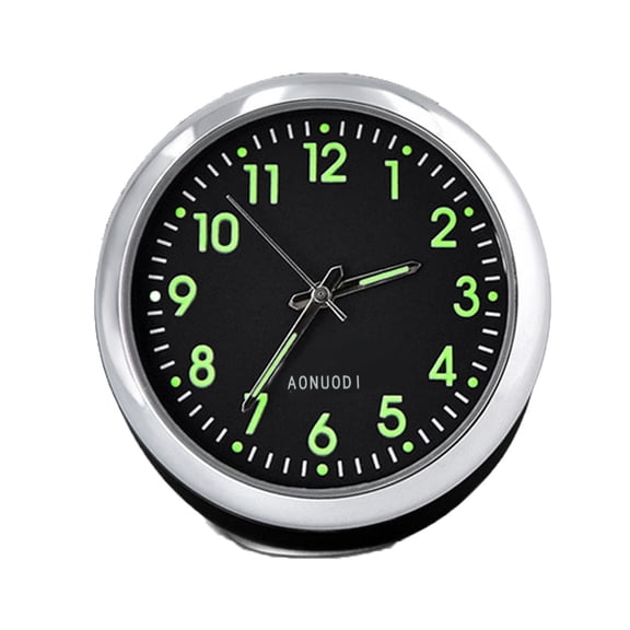 JeashCHAT Mini Car Fluorescent Wall Clock Light Quartz Clock Universal Pocket Watch