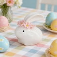 thumbnail image 1 of JeashCHAT Mini Ceramic Rabbit Figurines, Easter Bunny Decorations, Easter Gifts, White Easter Rabbit Figurine with Flowers, Spring Easter Home Office Tabletop Ornament, 1 of 9