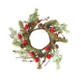 thumbnail image 1 of JeashCHAT Mini Christmas Wreath Candle Rings, Artificial Pine Needles Wreath with Berries Pinecones, Xmas Table Centerpieces Front Door Porch Wall Window Decorations, 1 of 7