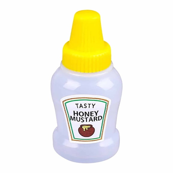 JeashCHAT Mini Honey Mustard Bottle , Portable Condiment Squeeze Bottle Subpackage Bottle Seasoning Jar for Indoor Outdoor Picnic, Easy to Carry