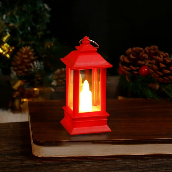 JeashCHAT Mini Lantern, Christmas Decorative Hanging Candle Lantern, Small Oil Lamp Night Light for Christmas Wedding Table Centerpiece Holiday Party Decorations