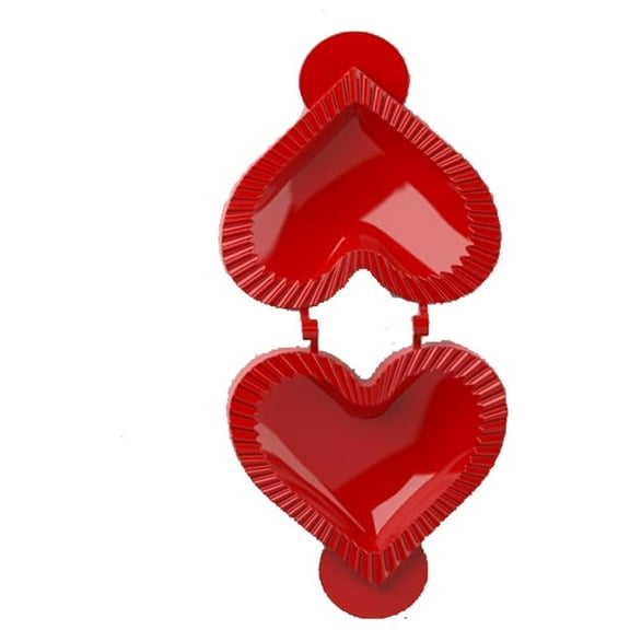 JeashCHAT Mini Pie Mold, Dough Presser Pocket Pie Mold for Baking, Party Hand Pie Mold for Valentine's Day Wedding, Heart Shape, Red