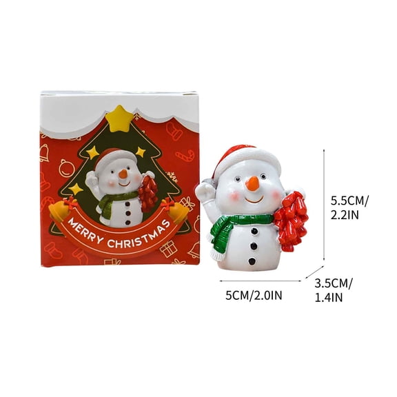 JeashCHAT Mini Resin Snowman Statue Cake Toppers Christmas Miniature Figurines Ornaments Landscape for DIY Snow Globes Fairy Garden Decor