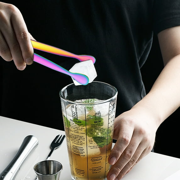 JeashCHAT Mini Serving Tongs, Stainless Steel Ice Tong Sugar Tong, Small Sugar Cubes Tongs Appetizers Tongs Desserts Tongs for Tea Party Coffee Bar Home Kitchen