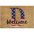 thumbnail image 1 of JeashCHAT Monogram Letter D Doormat American Stars and Stripes 4th of July Patriotic Welcome Door Mat Family Last Name Initial Floor Mat Independence Day Decoration for Indoor Outdoor, 16"x24", 1 of 3
