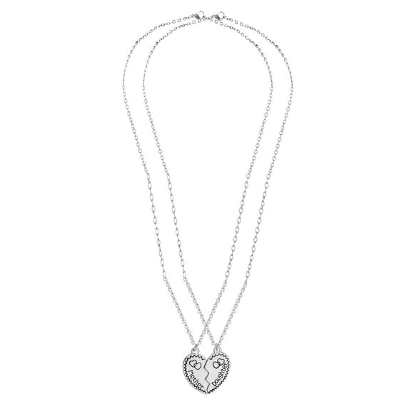 JeashCHAT Mother Day Necklace, 2PCS Matching Heart Pendant Mother Daughter Necklace, Mom Birthday Gift from Daughter, Necklaces for Women