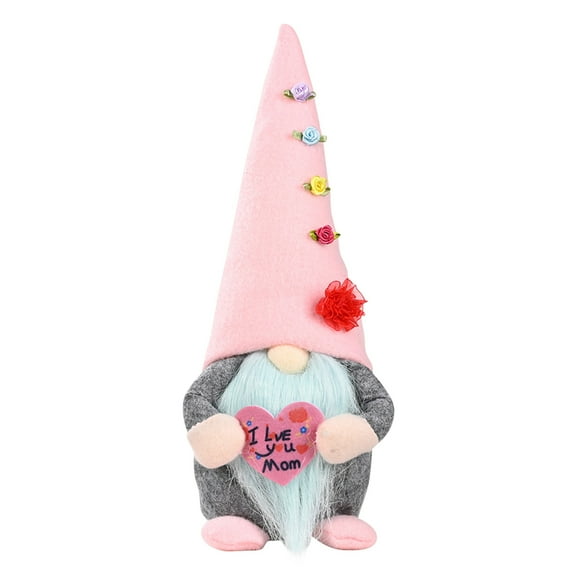 JeashCHAT Mother's Day Flower Top Hat Faceless Doll Gifts, Elderly Plush Doll, Bedroom Living Room Desktop Decoration, Gnome Standing Posture Home Ornament
