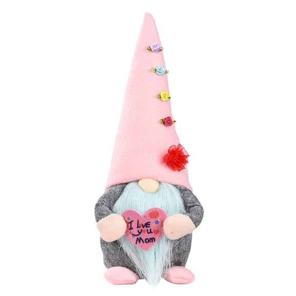 JeashCHAT Mother's Day Flower Top Hat Faceless Doll Gifts, Elderly Plush Doll, Bedroom Living Room Desktop Decoration, Gnome Standing Posture Home Ornament