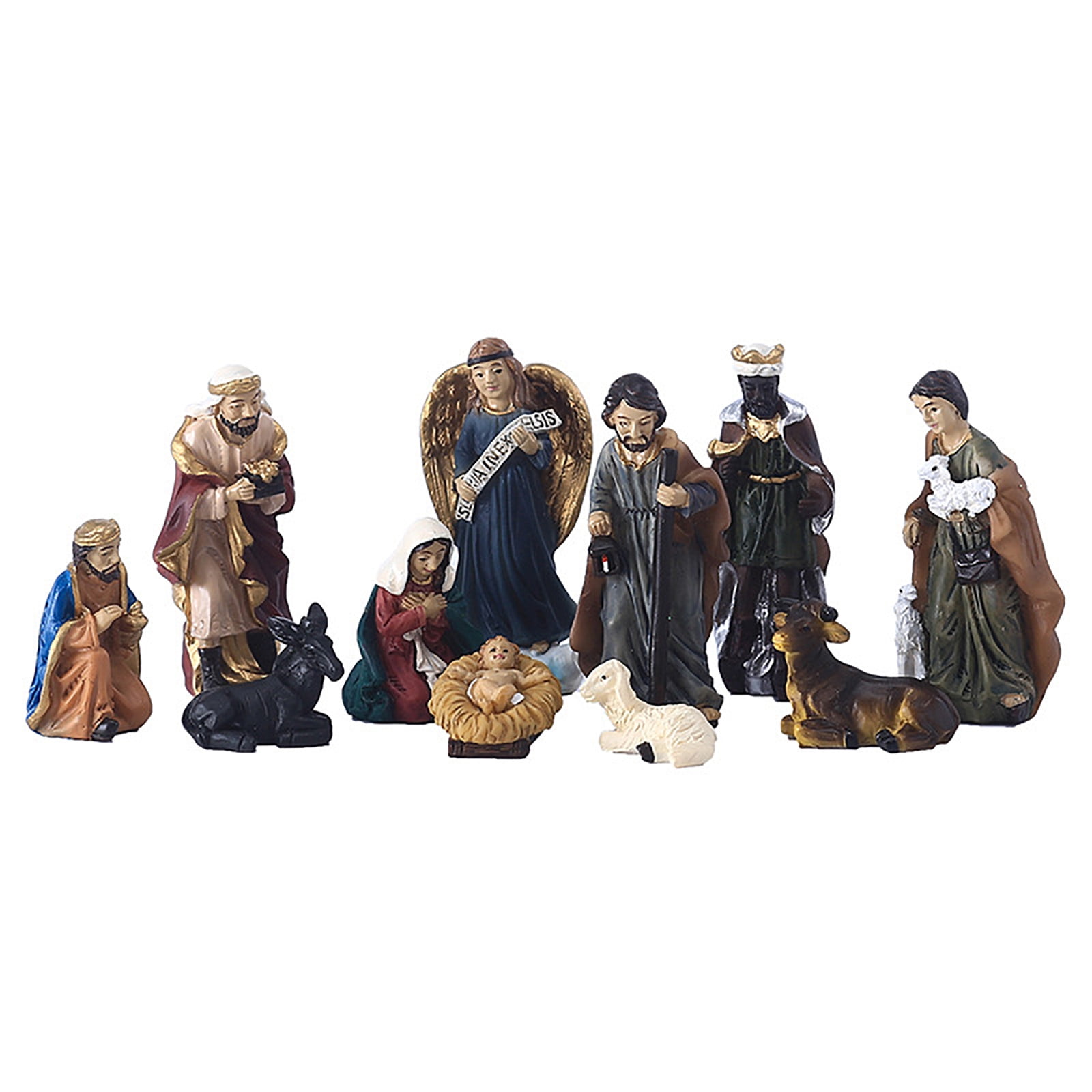 JeashCHAT Nativity Set Multi-color Resin Nativity Scenes Tabletop ...