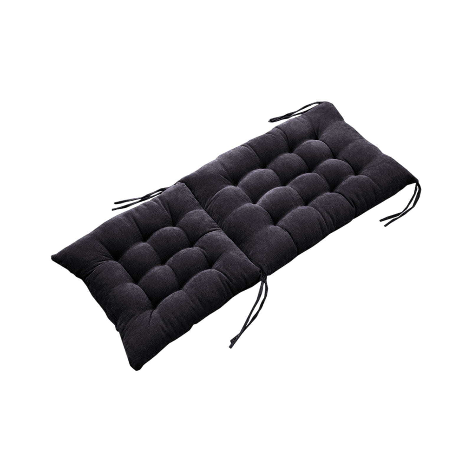 JeashCHAT Outdoor Bench Cushion, Patio Furniture Cushions, Tufted Front Porch Rocking Chair Seat Pads with Ties, Foldable High Back Chair Cushion, Indoor Seat/Back Chair Cushion, 40"x18", Black