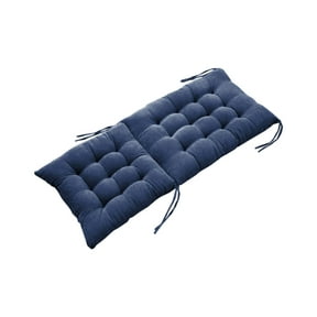 JeashCHAT Outdoor Bench Cushion, Patio Furniture Cushions, Tufted Front Porch Rocking Chair Seat Pads with Ties, Foldable High Back Chair Cushion, Indoor Seat/Back Chair Cushion, 40"x18", Blue