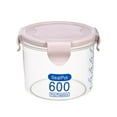 thumbnail image 1 of JeashCHAT Overnight Oats Containers with Airtight Snap Lock, Round Food Storage Containers for Oatmeal Cereal Milk, Kitchen Bulk Food Storage Jars, Leakproof, BPA Free Plastic, Pink 600ml, 1 of 1