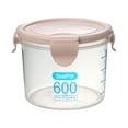 thumbnail image 1 of JeashCHAT Overnight Oats Containers with Airtight Snap Lock, Round Food Storage Containers for Oatmeal Cereal Milk, Reusable Portable Food Storage Jars, Leakproof, BPA Free Plastic, Pink 600ml, 1 of 1