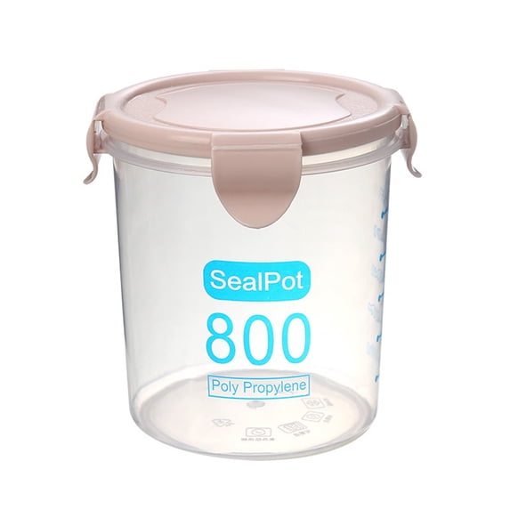 JeashCHAT Overnight Oats Containers with Airtight Snap Lock, Round Food Storage Containers for Oatmeal Cereal Milk, Reusable Portable Food Storage Jars, Leakproof, BPA Free Plastic, Pink 800ml