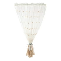 JeashCHAT Peacock Embroidered Sheer Curtain, Rod Pocket Transparent Tulle Short Curtain Elegant Drapes Panel for Bedroom Living Room