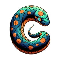 JeashCHAT Personalized Snake Christmas Ornaments 26 Initial Letter Acrylic Hanging Pendant Christmas Tree Decorations Xmas Gifts for Family