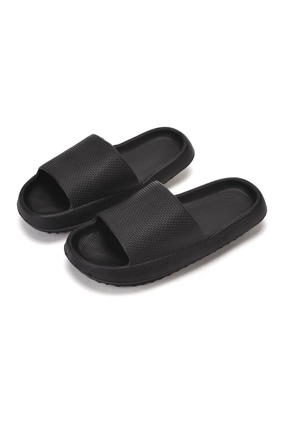 Pillow Slippers for Women and Men, Massage Shower Bathroom Non Slip Quick Drying Slide Sandals Open Toe Thick Sole Super Soft Comfy House Slippers