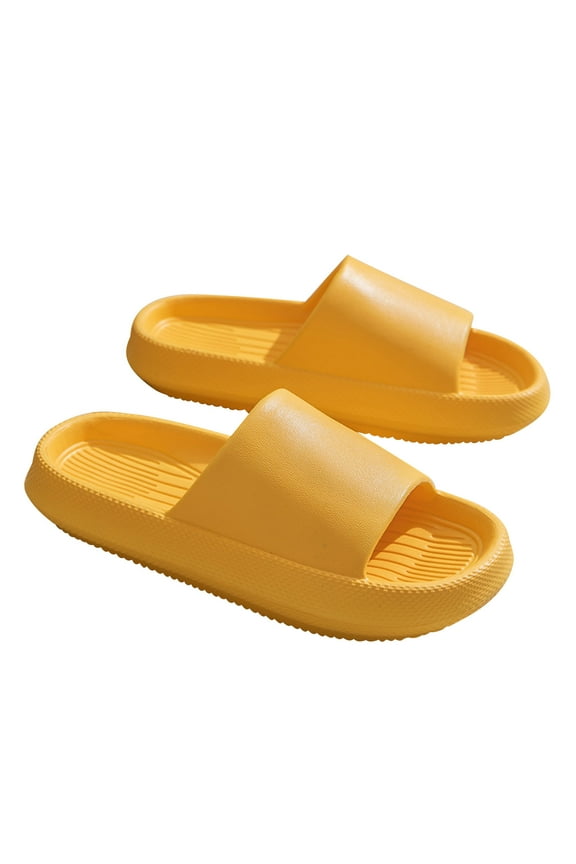 Pillow Slippers for Women and Men, Non Slip Quick Drying Shower Bathroom Slides Sandals Solid Color Super Soft House Slippers Couple Shoes Thick Sole