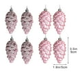 thumbnail image 1 of JeashCHAT Pine Cone Christmas Ornaments Set of 8, 3.5" Plastic Pinecone Shape Decorative Hanging Ornaments Christmas Tree Decorations Xmas Gifts Winter Decor, Pink, 1 of 5