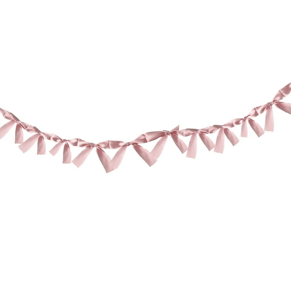 JeashCHAT Pink Bow Garland Banner for Party Decorations, 70.87inch Bow Tie Ribbon Garland Banner Valentine's Day Wedding Birthday Party Decorations