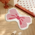 thumbnail image 1 of JeashCHAT Pink Bow Shaped Bathroom Rug, Soft Absorbent Non-Slip Bath Mat, Valentine's Day Decorations, Bath Rug, Small Area Rug for Bedroom Decor, 16x24 inch, 1 of 6