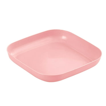 JeashCHAT Plastic Dinner Plates, 7 inch Square Fruit Plate Snack Plate Dessert Plate, Lightweight Reusable Wheat Straw Plates for Kitchen Party Picnic, Dishwasher Safe