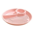 thumbnail image 1 of JeashCHAT Plastic Dinner Plates Round Divided Plates for Kitchen 3 Compartments Snack Plate Fruit Plate, Sushi Plate Dumpling Plate with Dipping Saucer, 10 inch, 1 of 9